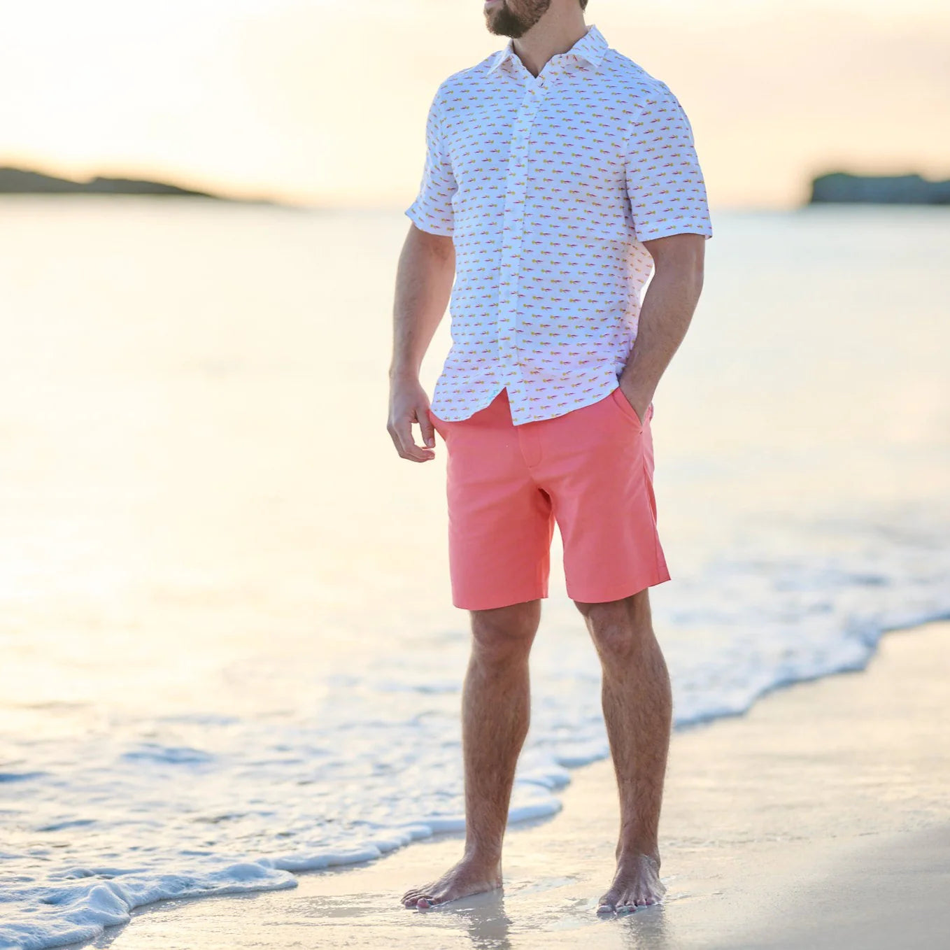 Men's Five-Star Stretch Bermudas - Coral Beach