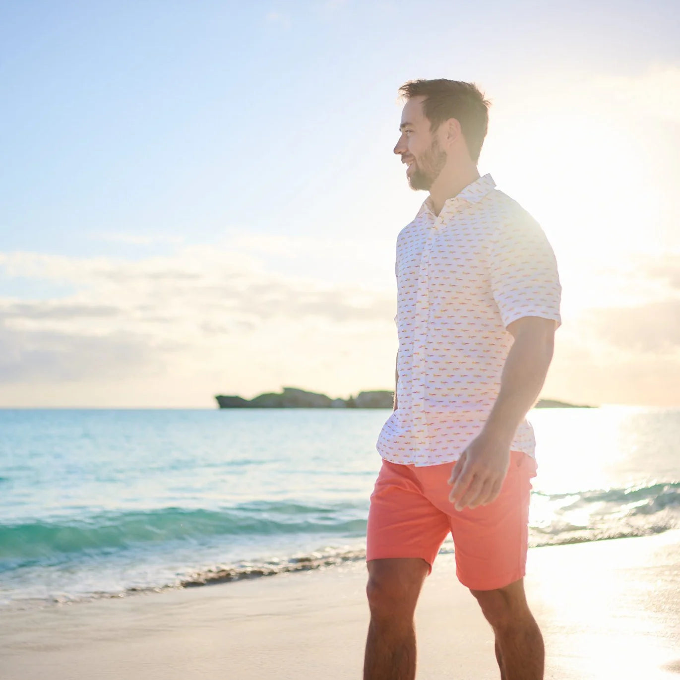 TABS Men's Short Sleeve Linen Shirt - Sunburst