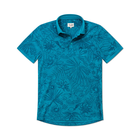 Men's Cotton Polo - Blue Iguana