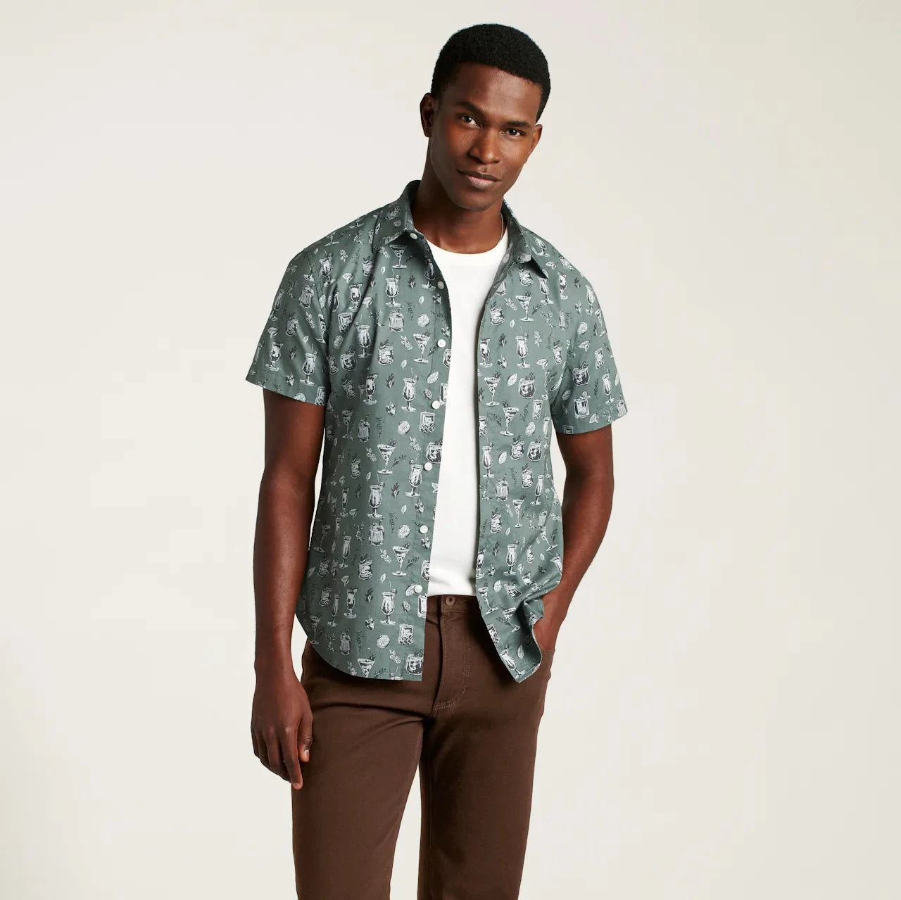 Bonobos Riviera Shirt - Green Tiki Bar