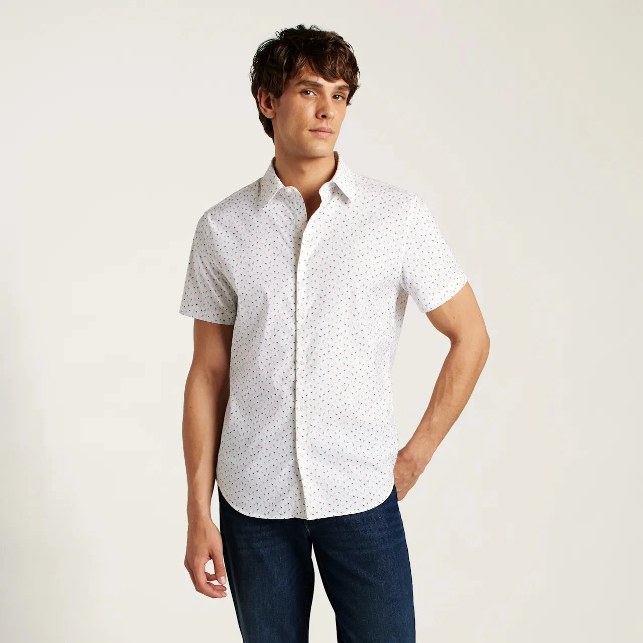 Bonobos Riviera Shirt - Pink And Blue Flamingo Phil