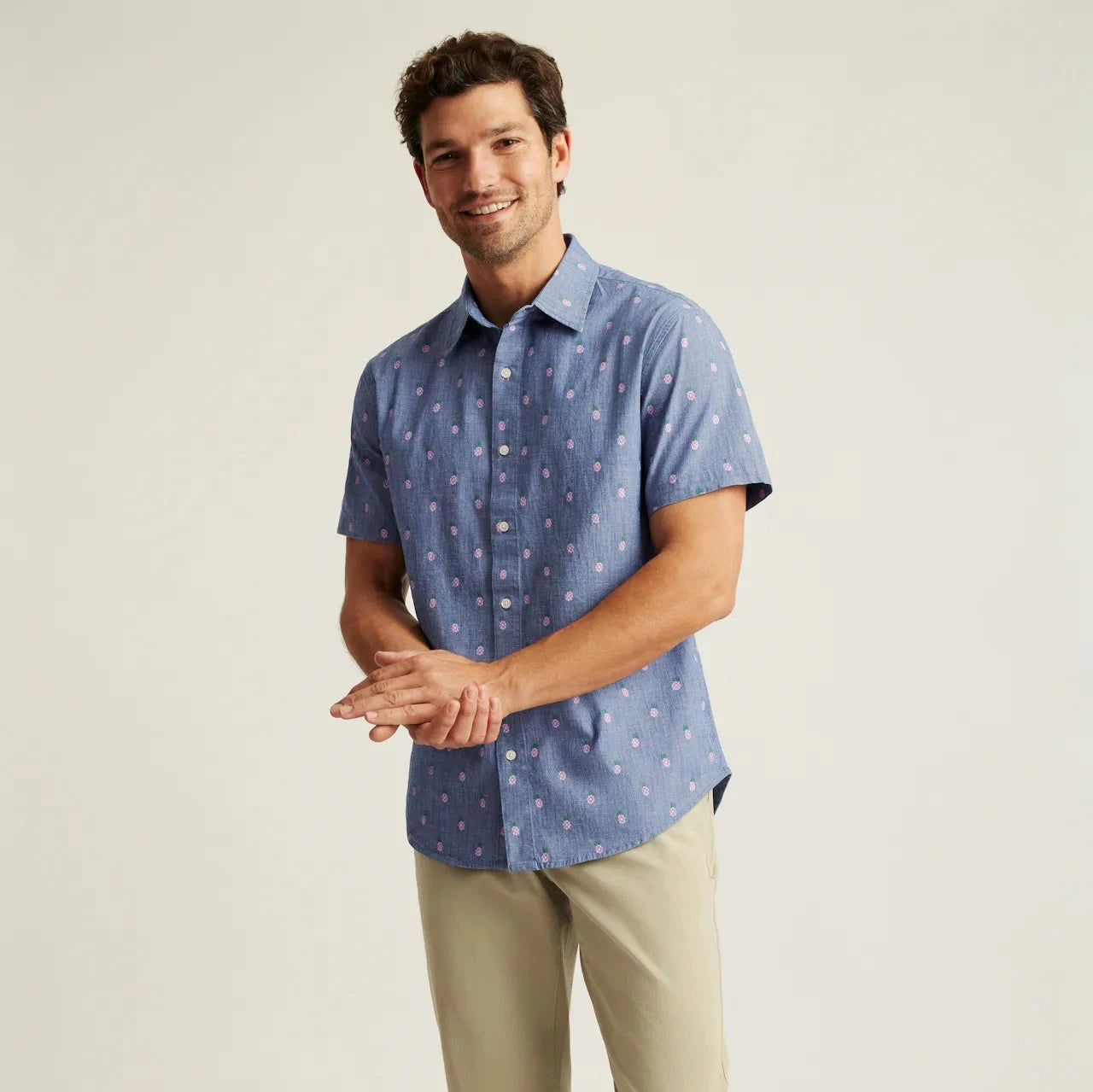 Bonobos Riviera Shirt - Chambray Pineapple Party