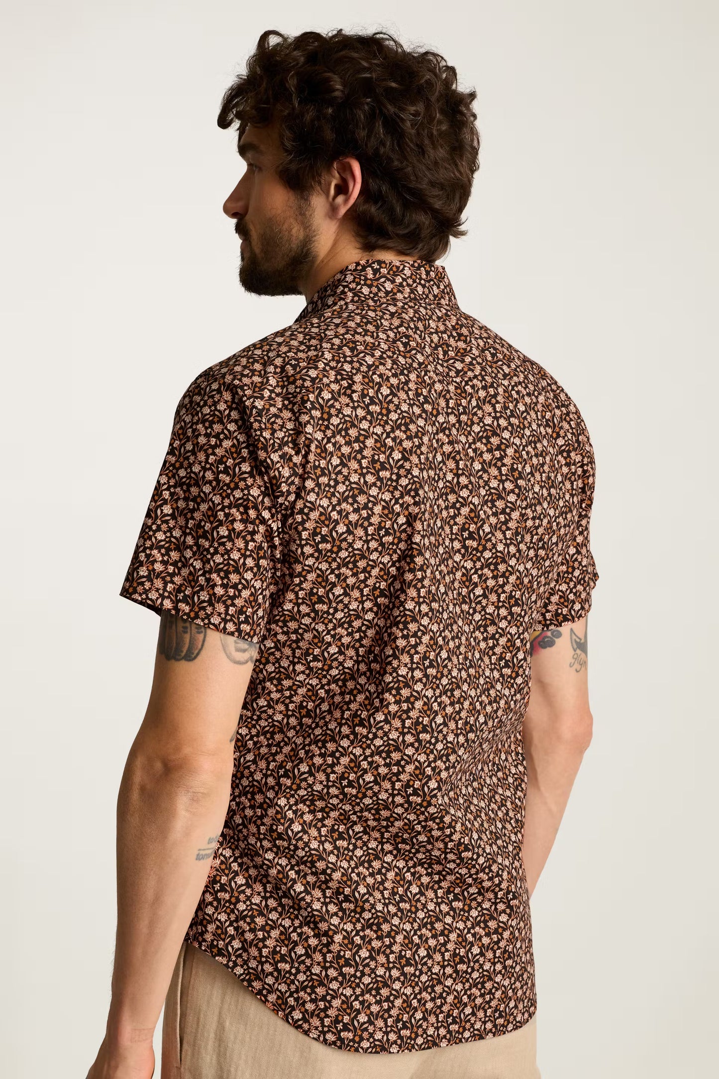 Bonobos Riviera Shirt - Black Rust Floral