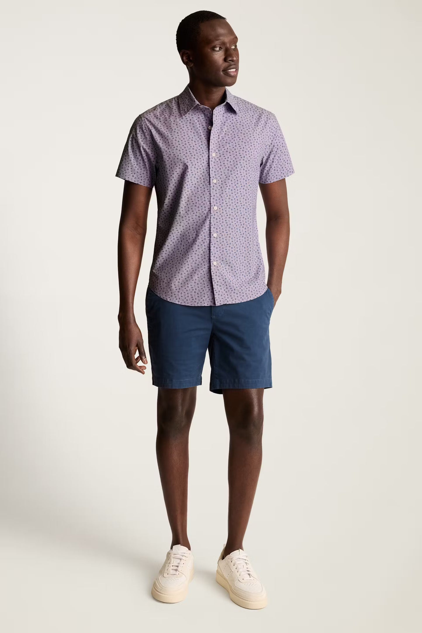 Bonobos Riviera Shirt - Navy Purple Vacation