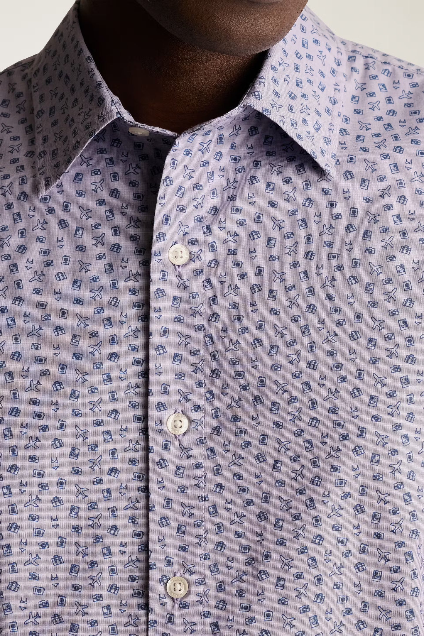 Bonobos Riviera Shirt - Navy Purple Vacation