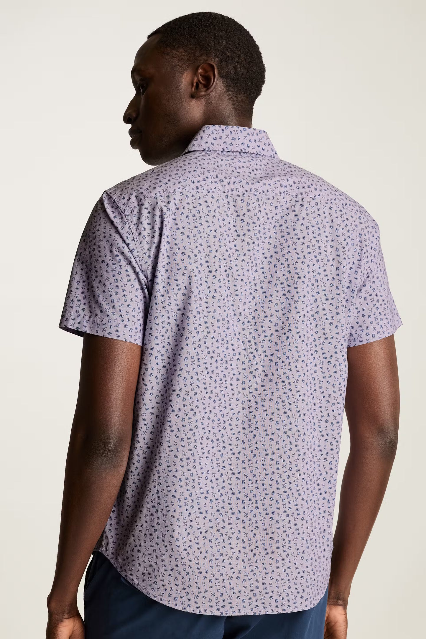 Bonobos Riviera Shirt - Navy Purple Vacation