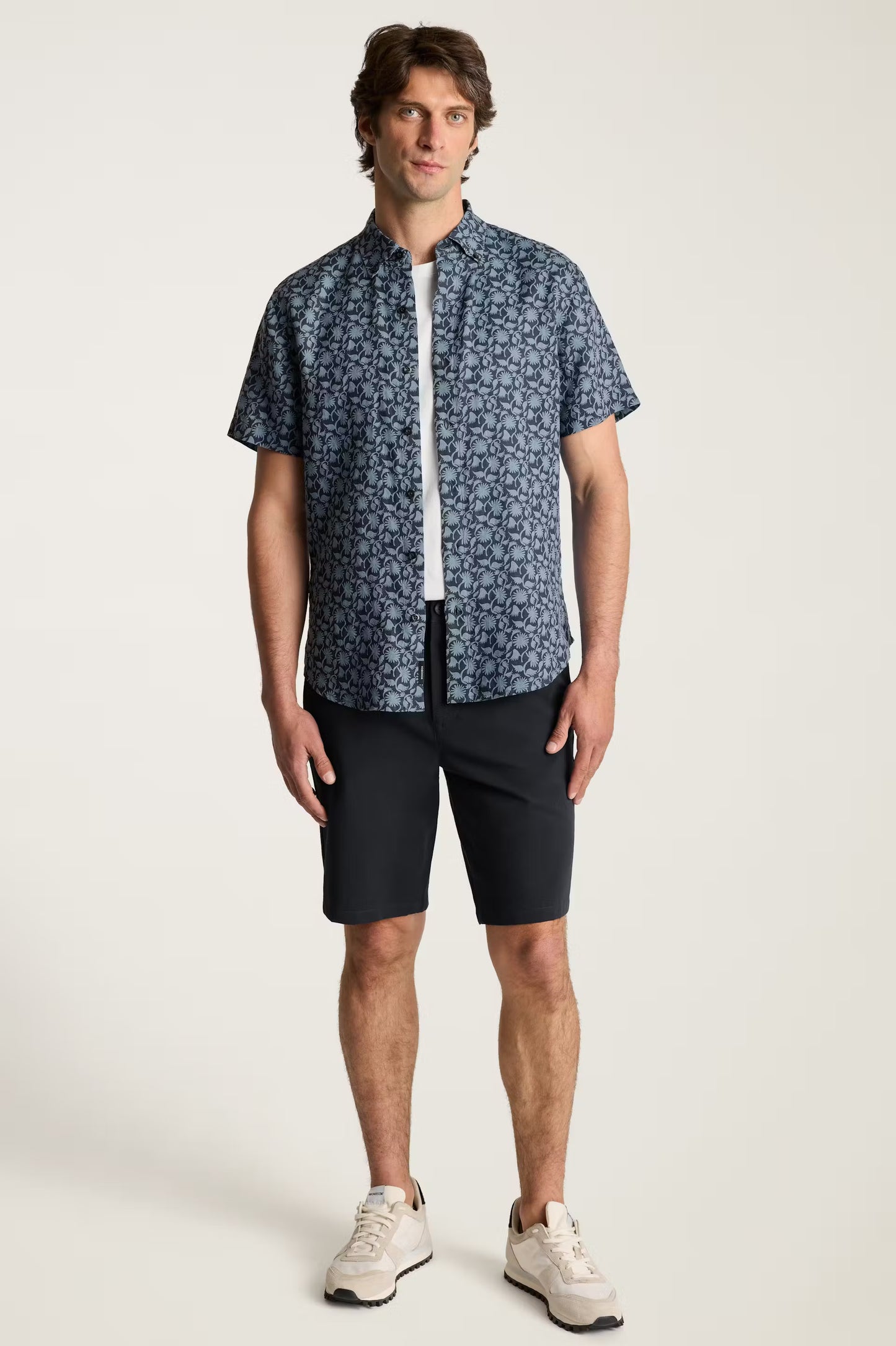 Bonobos Riviera Linen Shirt - Navy Floral