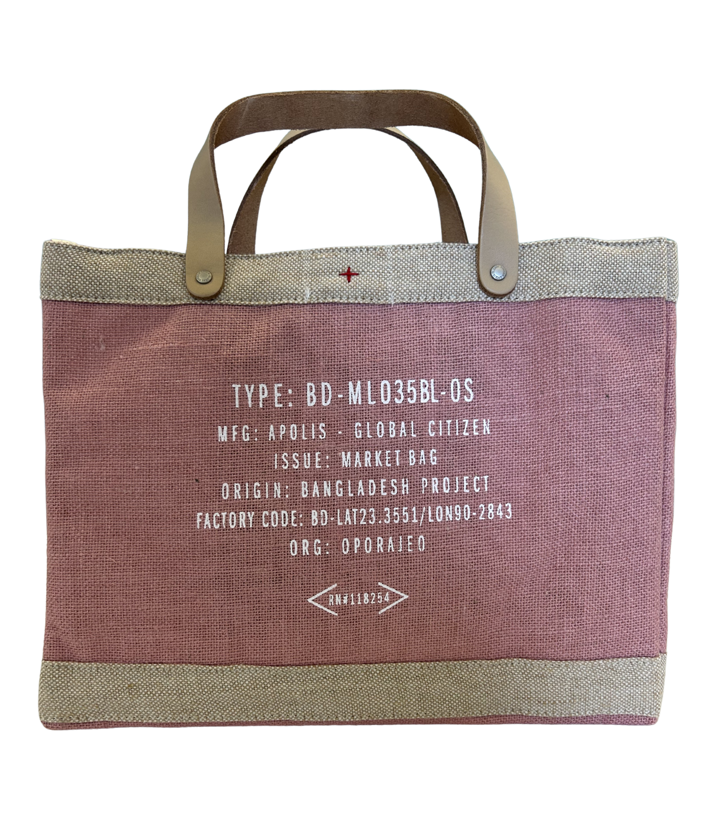 Apolis Small Market Bag - Pink Blush