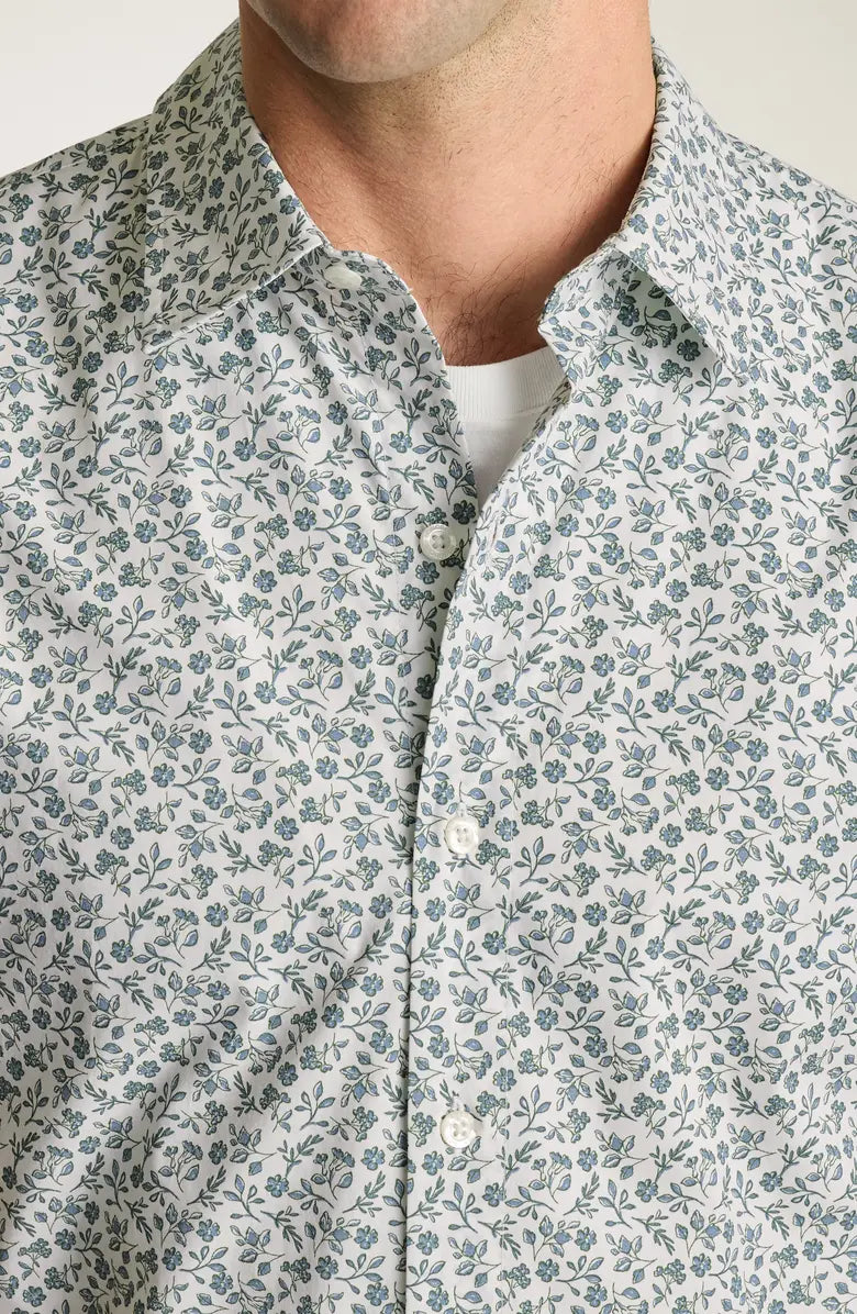Bonobos Riviera Shirt - White Blue Floral