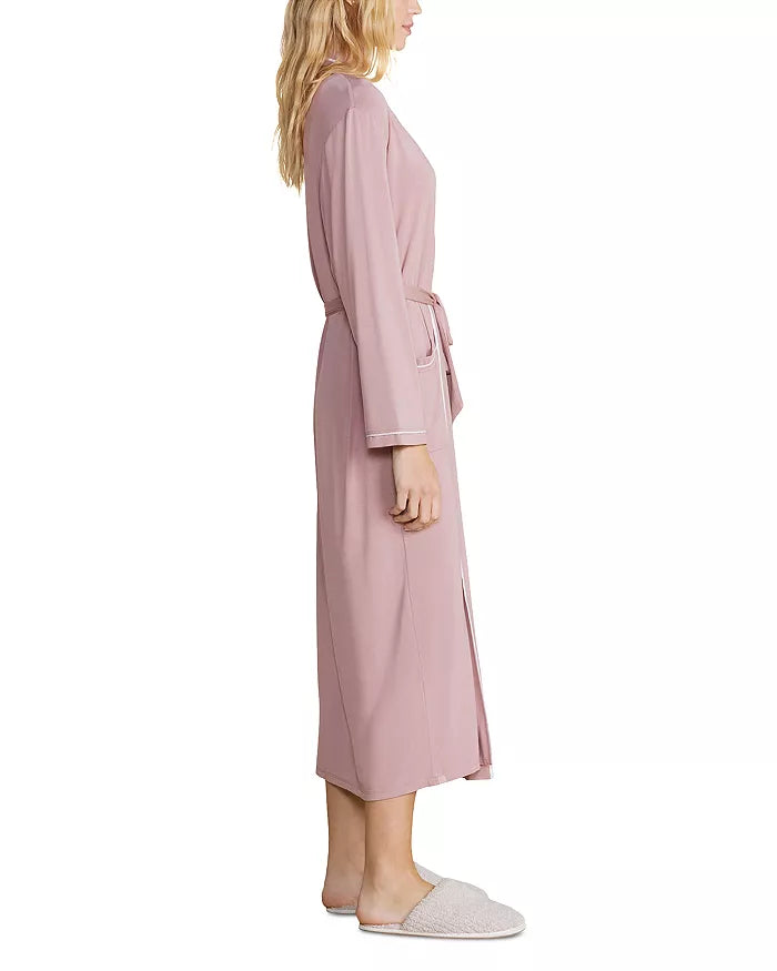 Barefoot Dreams Soft Jersey Piped Robe - Teaberry