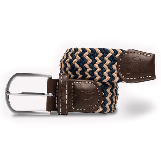 Swole Panda Belt - Beige & Blue ZigZag