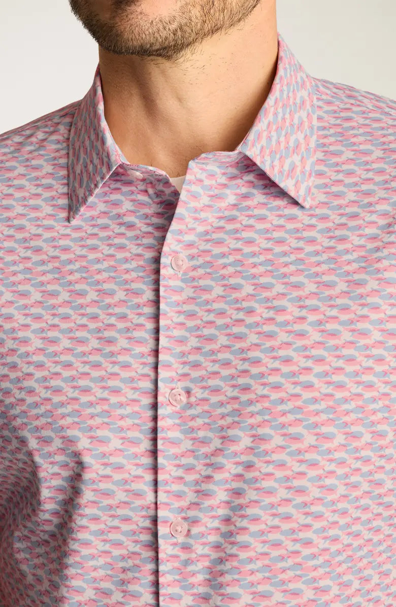 Bonobos Tech Short Sleeve Shirt - Fish Party
