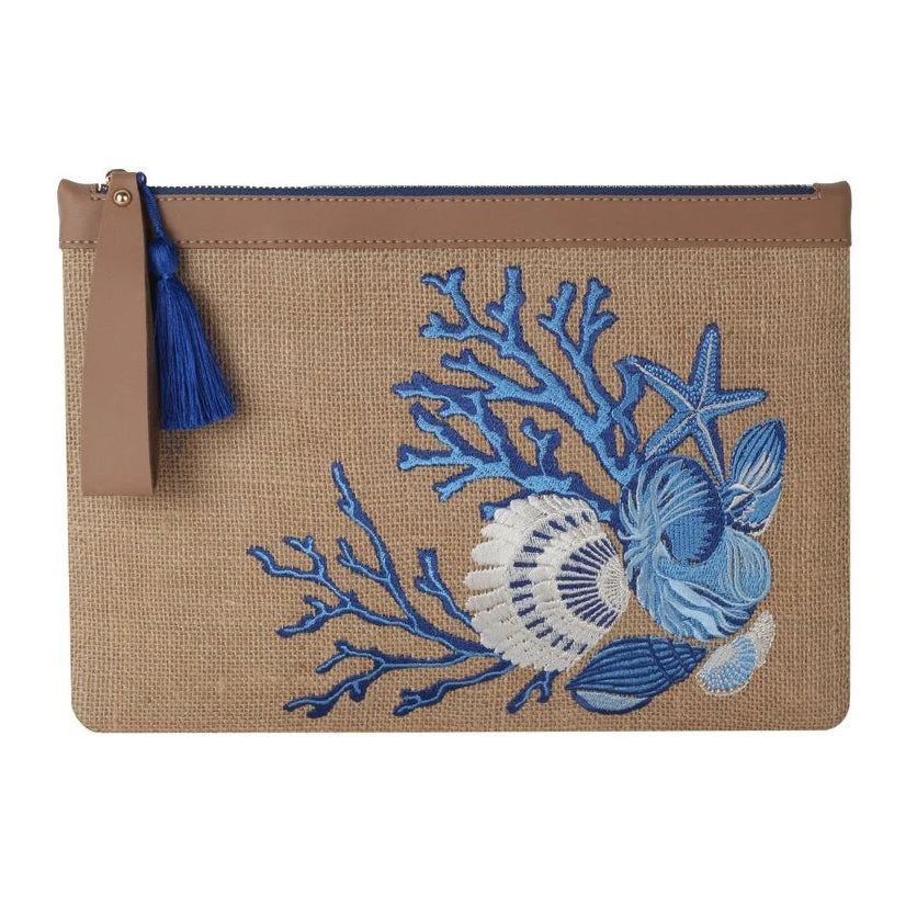 Eyna Co. Clutch - Bleu Blanc