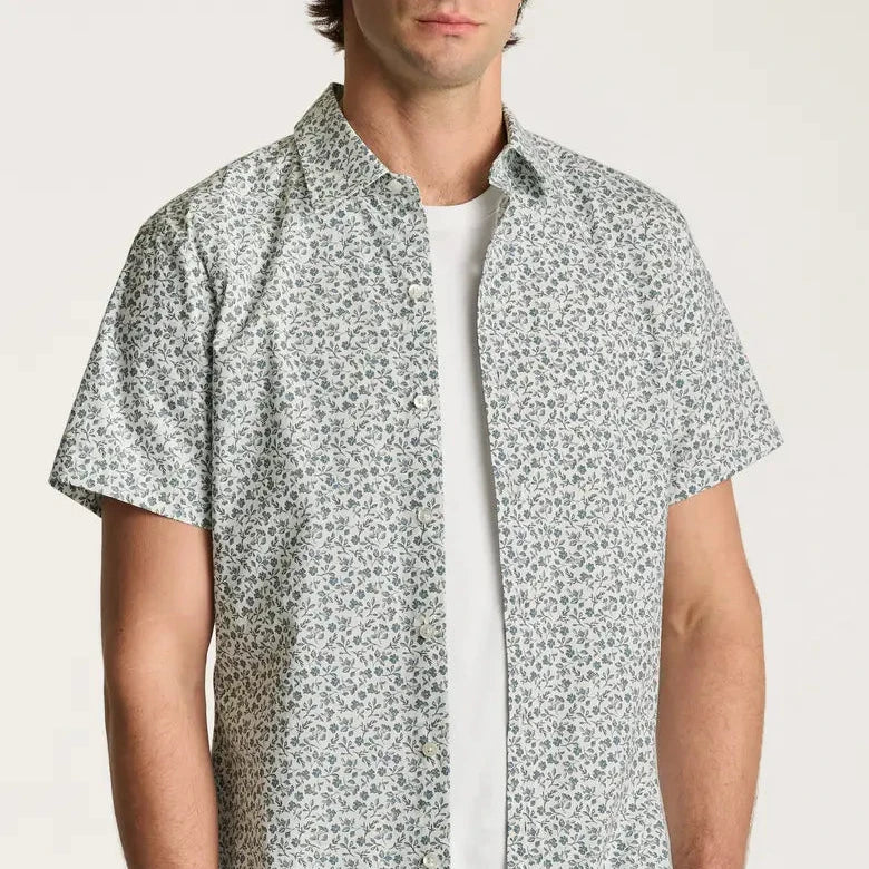 Bonobos Riviera Shirt - White Blue Floral