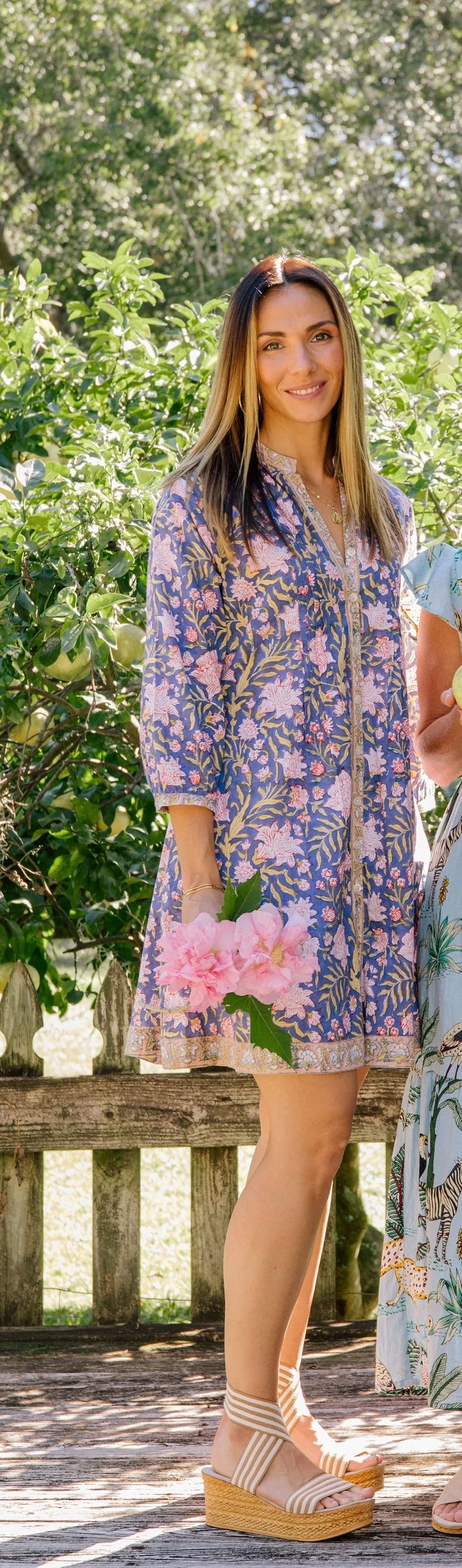 Charleston Shoe Co. Lyla Dress - Navy & Red Floral