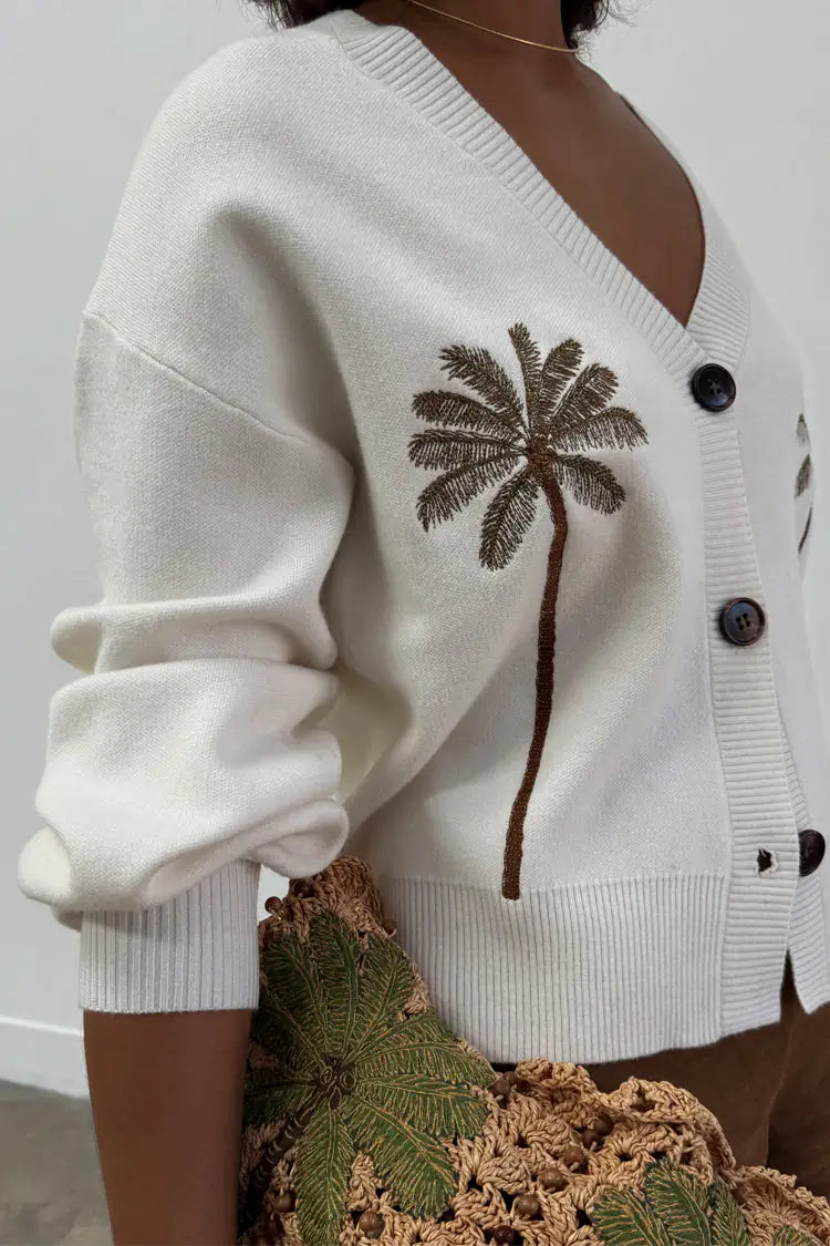 Never Fully Dressed - Embroidered Palm Boob Cardigan