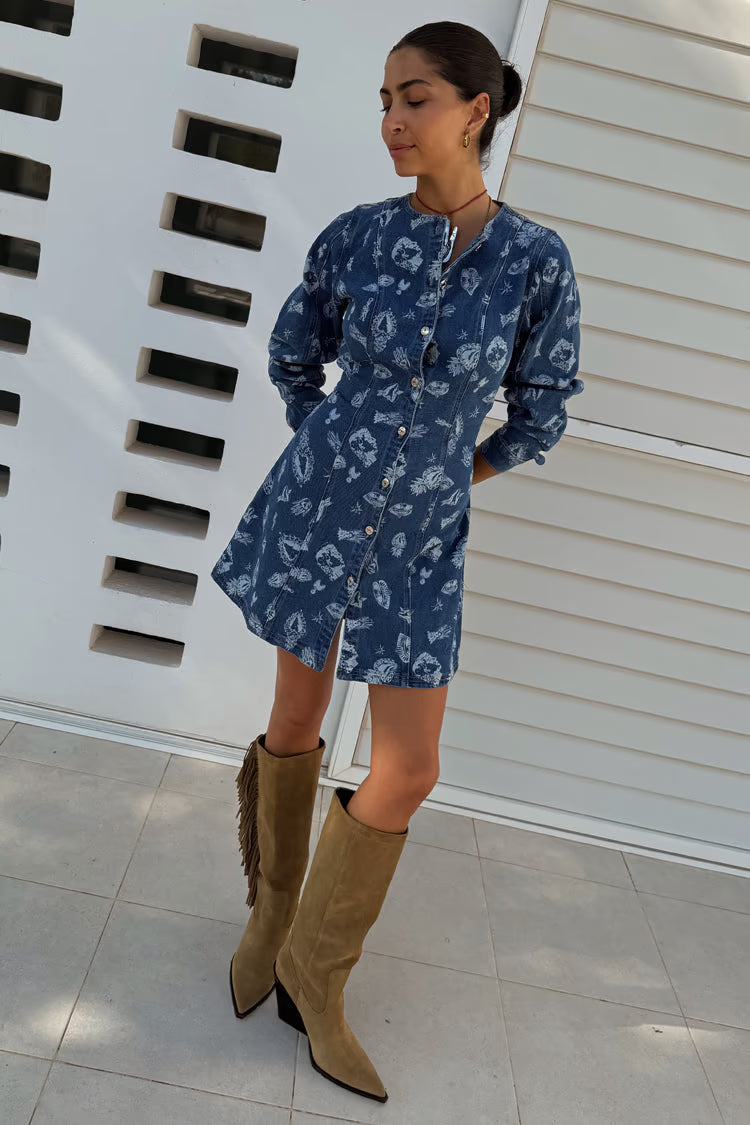 Never Fully Dressed - Denim Deloris Mini Dress