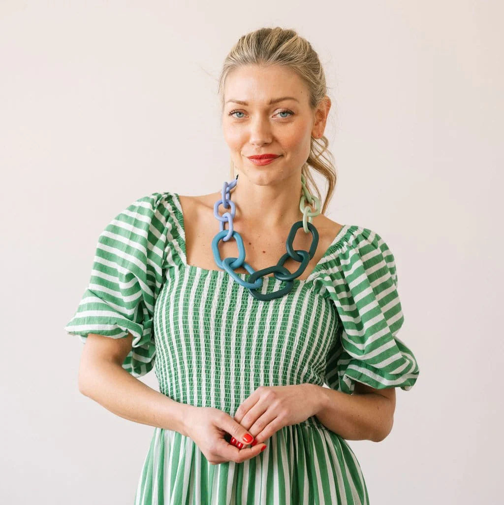 Sunshine Tienda - Blue Color Block Link Necklace