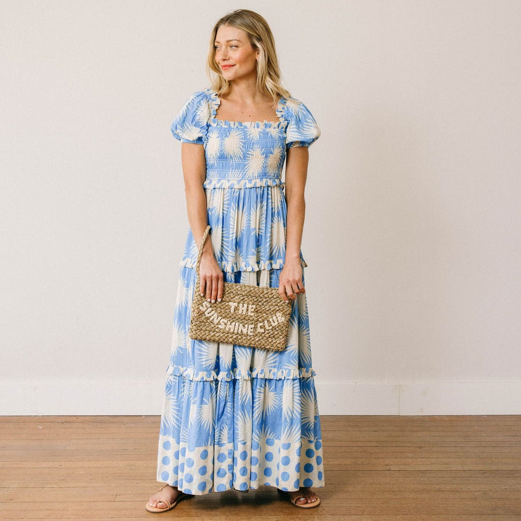 Sunshine Tienda Mara Dress - Blue Palm Geo