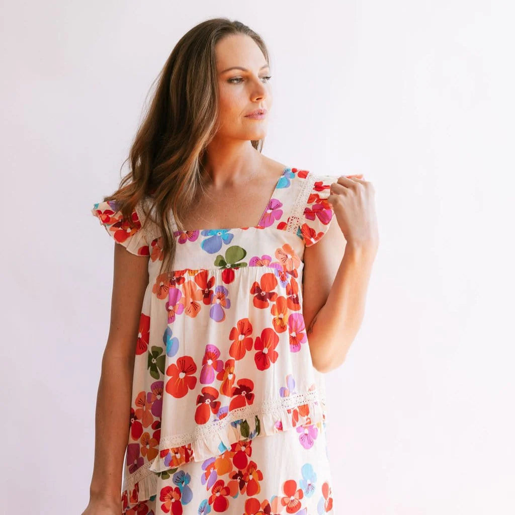 Sunshine Tienda Rainbow Flower Olla Dress