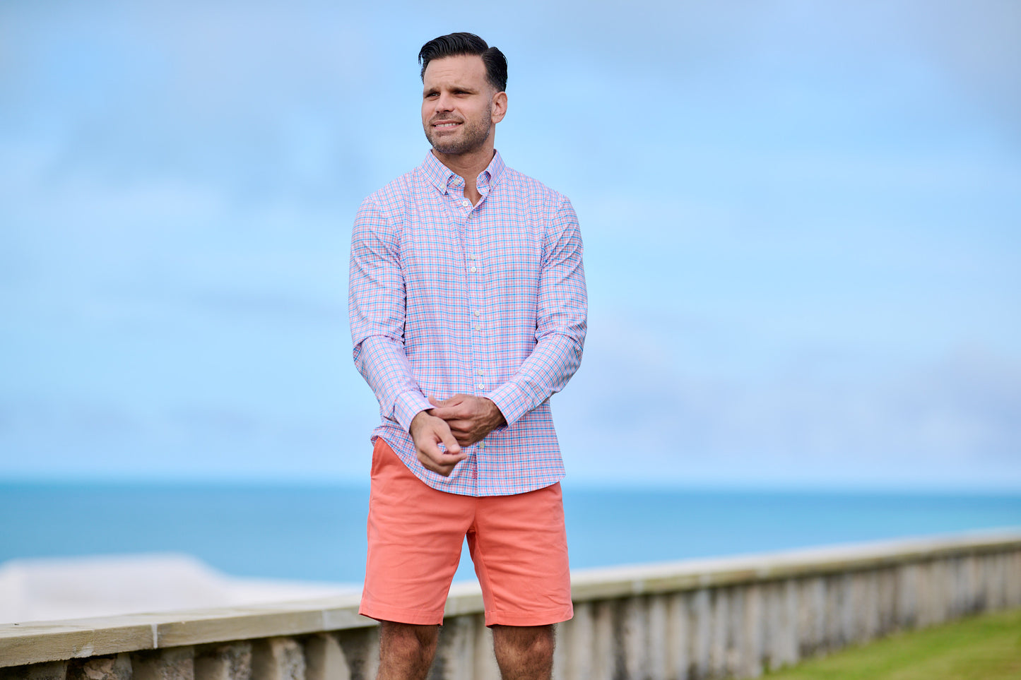 TABS Men's Button Up Checked Shirt - Honey Suckle Lane