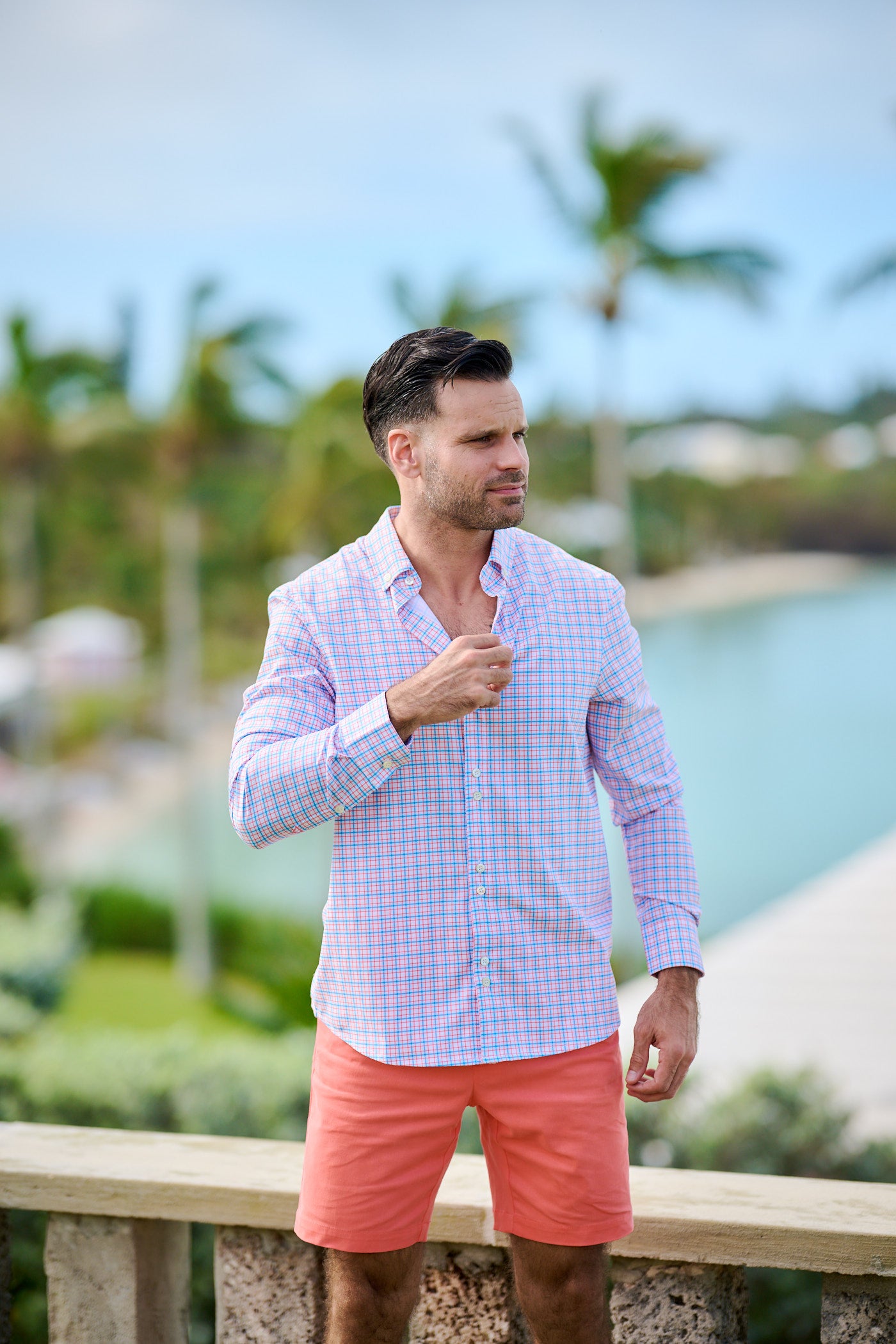 TABS Men's Button Up Checked Shirt - Honey Suckle Lane