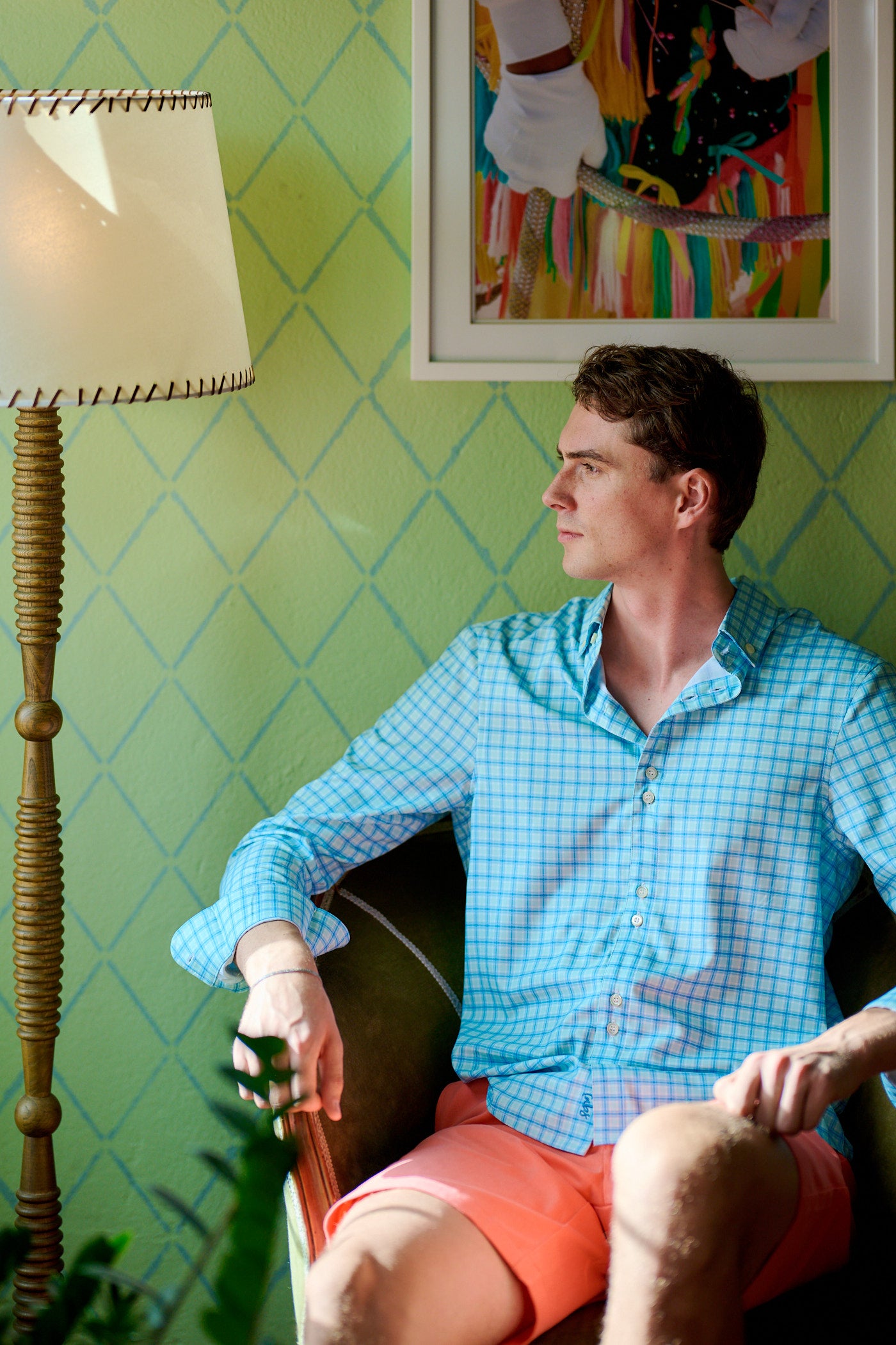 TABS Men's Button Up Checked Shirt - Palm Lane