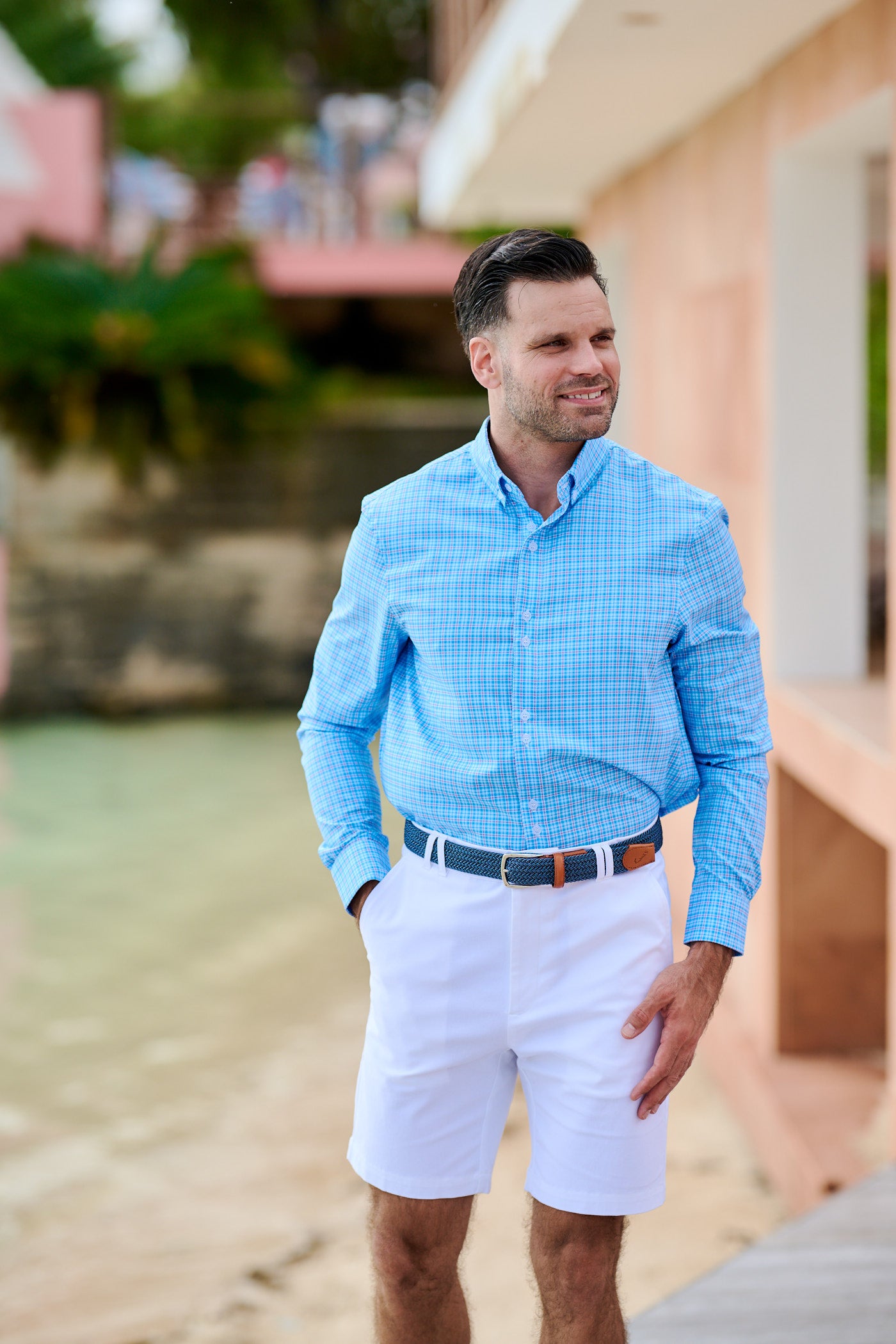 TABS Men's Button Up Checked Shirt - Whale Bay