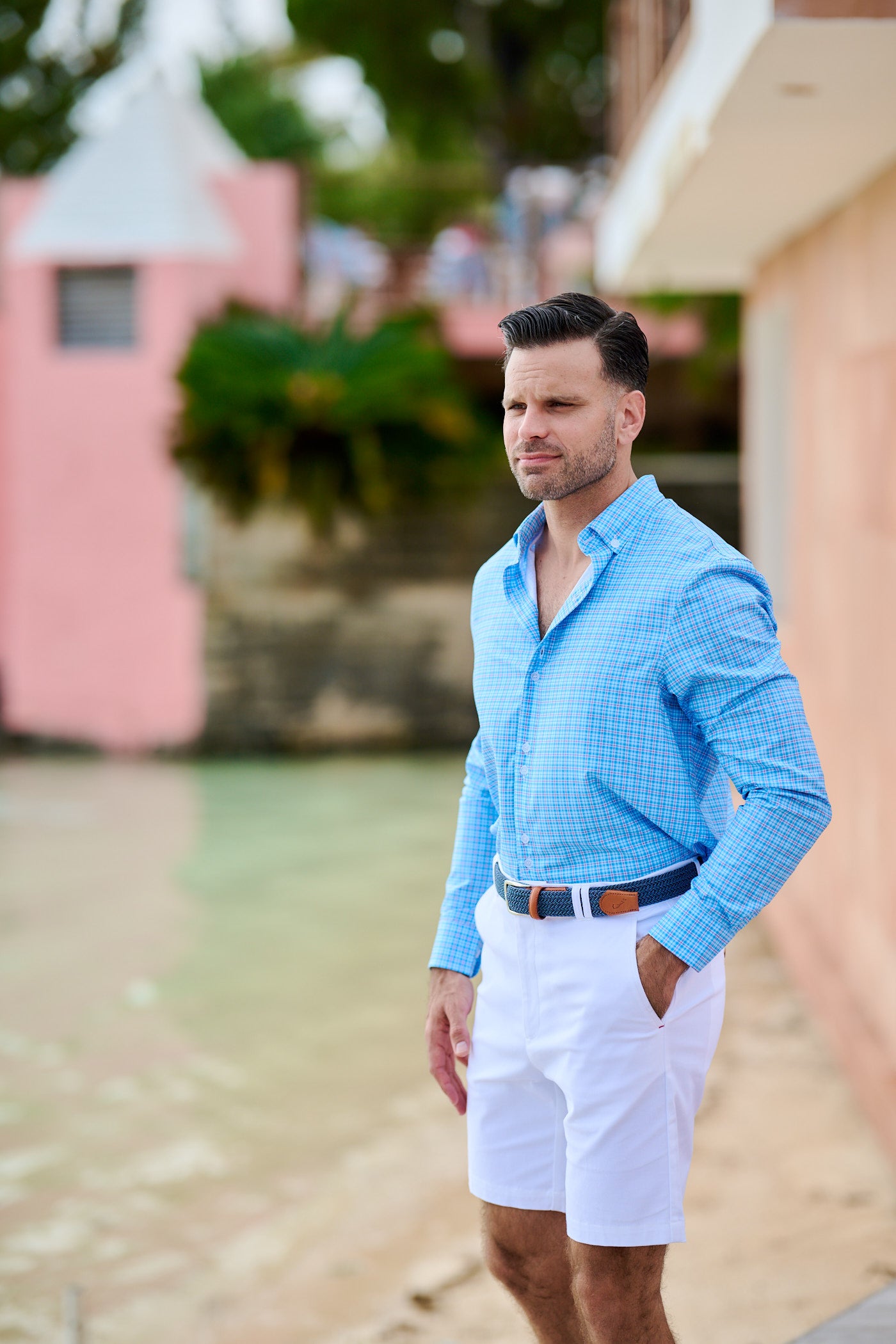 TABS Men's Button Up Checked Shirt - Whale Bay