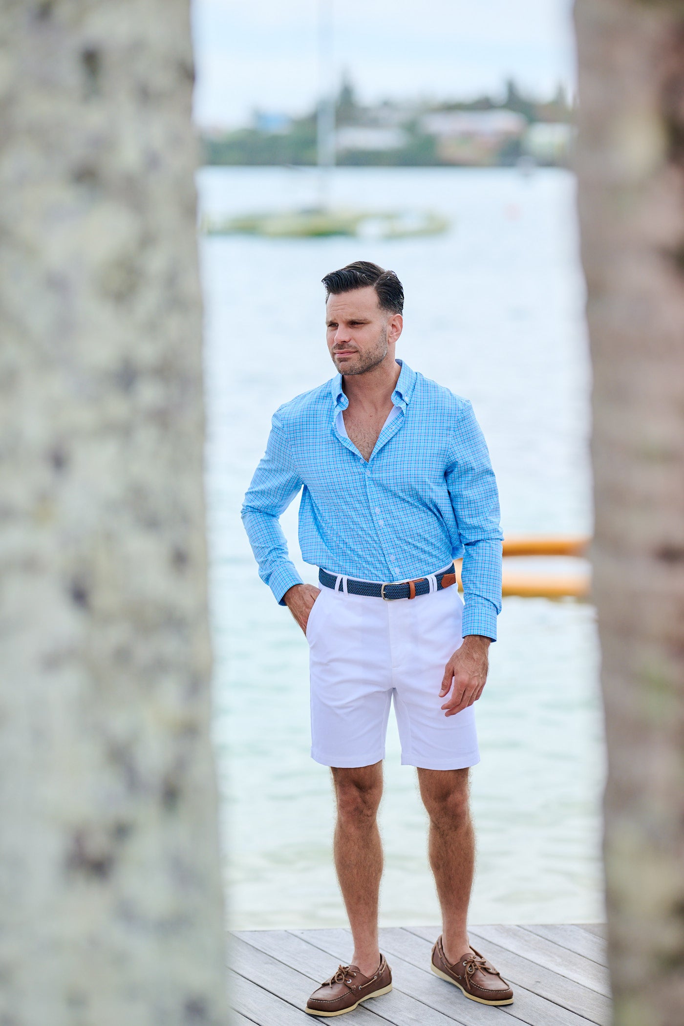 TABS Men's Button Up Checked Shirt - Whale Bay
