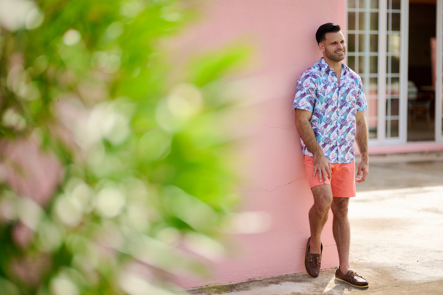 TABS Men's Short Sleeve Performance Shirt - Birds Of Paradise
