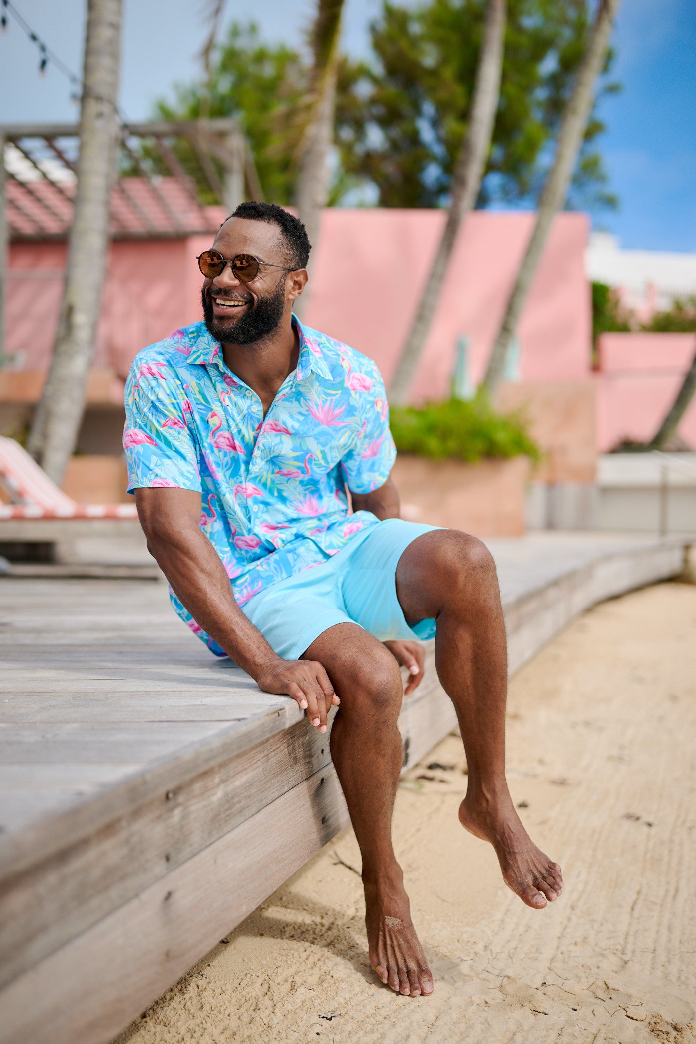 TABS Men's Short Sleeve Performance Shirt - Flamingo