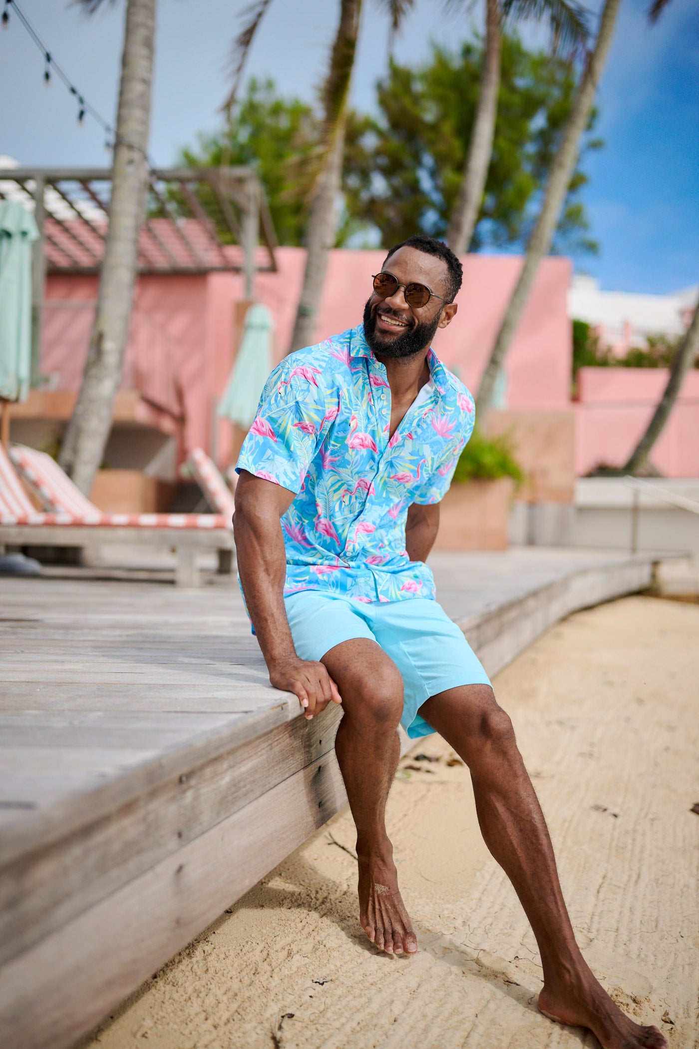 TABS Men's Short Sleeve Performance Shirt - Flamingo