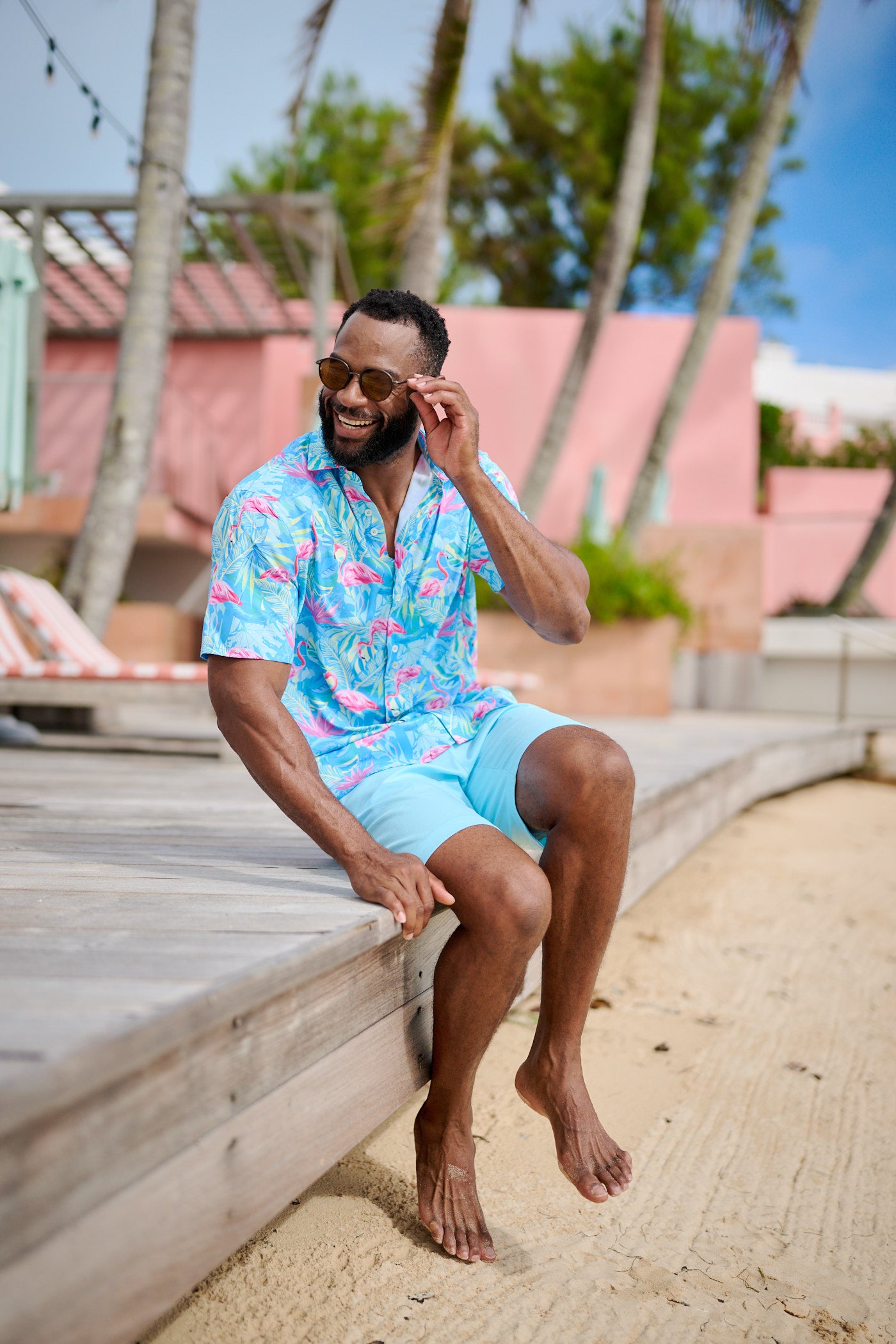 TABS Men's Short Sleeve Performance Shirt - Flamingo