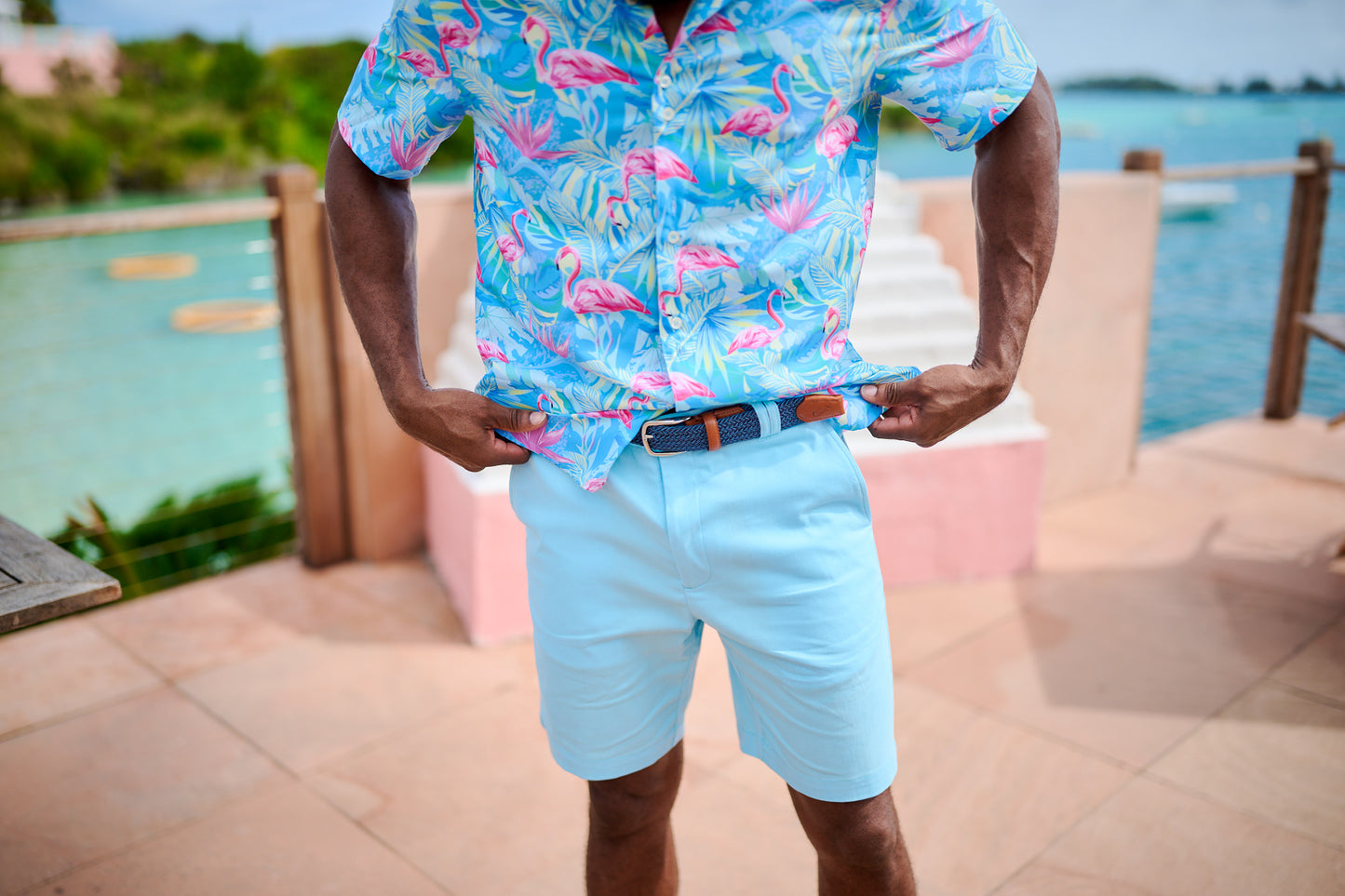 TABS Men's Short Sleeve Performance Shirt - Flamingo