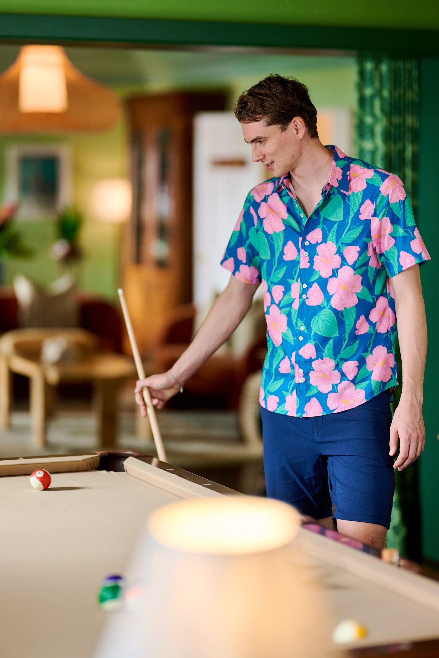 TABS Men's Short Sleeve Performance Shirt - Hibiscus