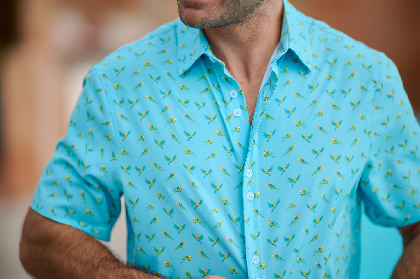 TABS Men's Short Sleeve Performance Shirt - Parrots