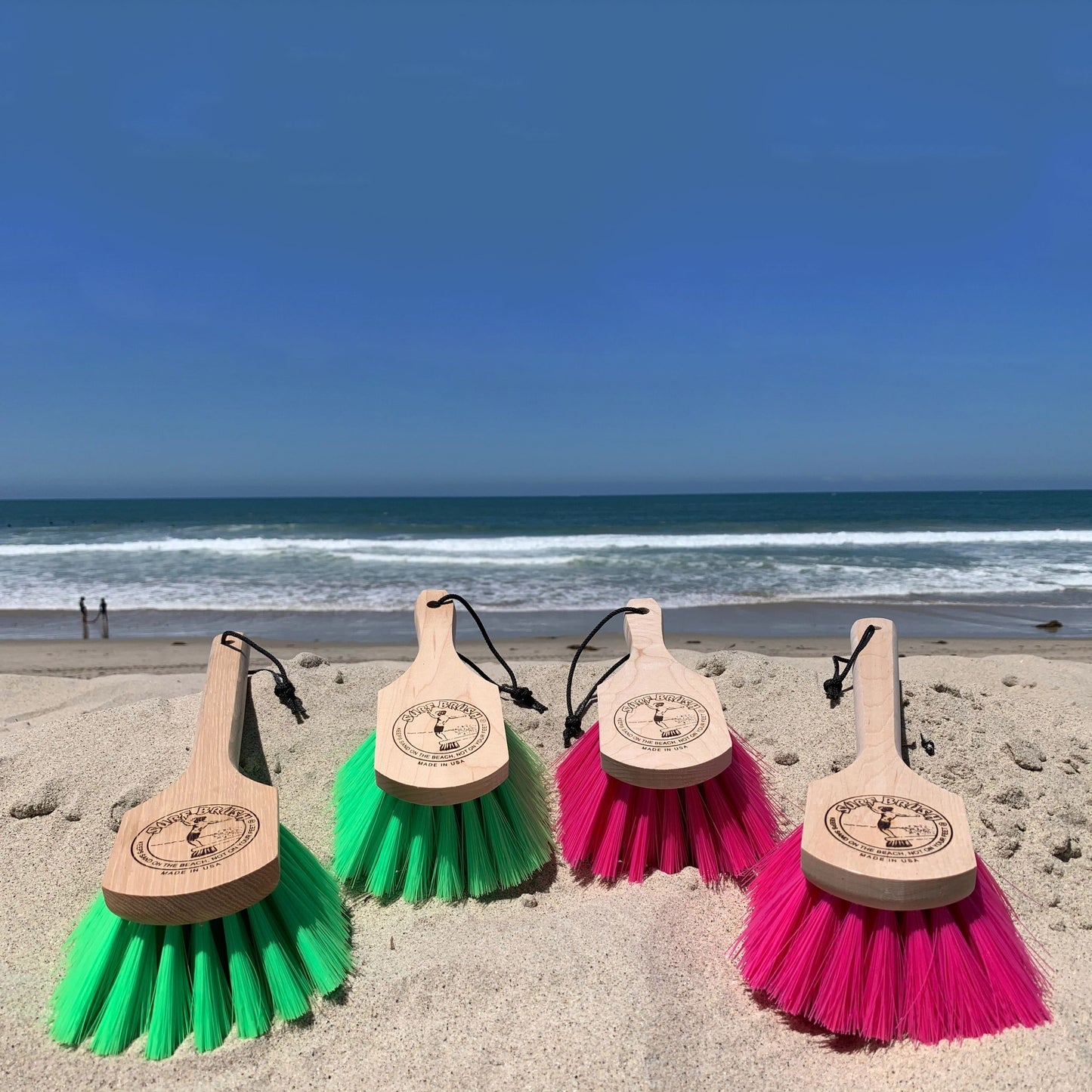 Surf Brush with SHORT 8" Handle - Green