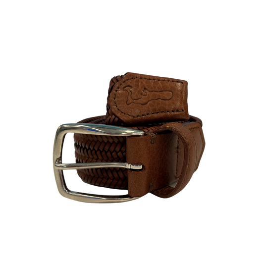 F.H. Wadsworth Stretch Leather Belt - Brown