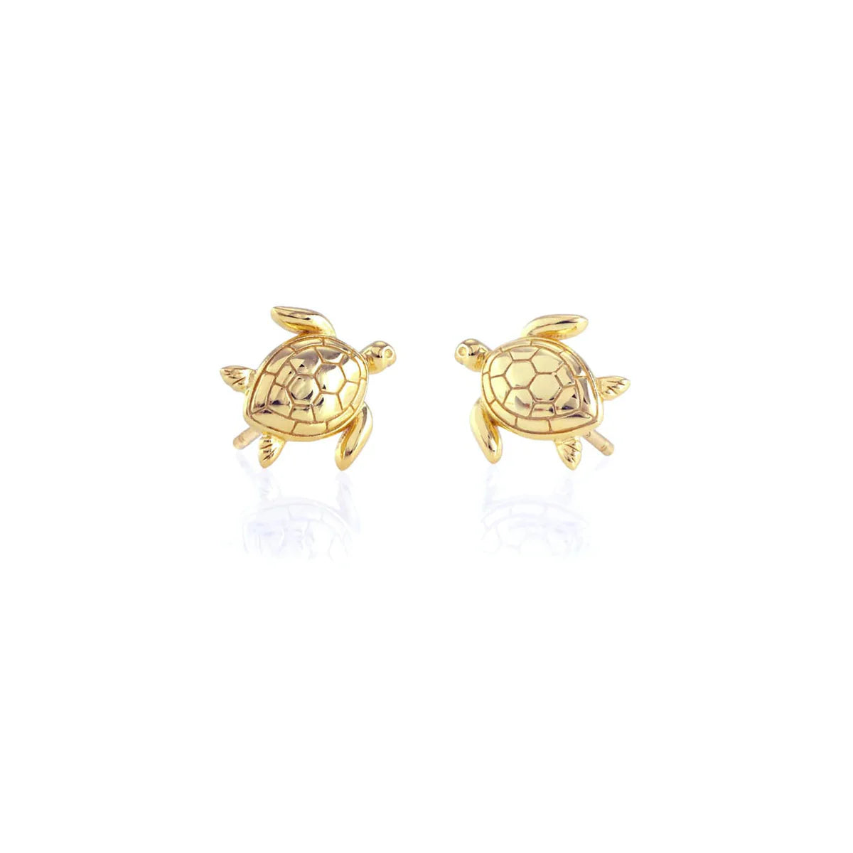 Kris Nations - Gold Sea Turtle Stud Earrings