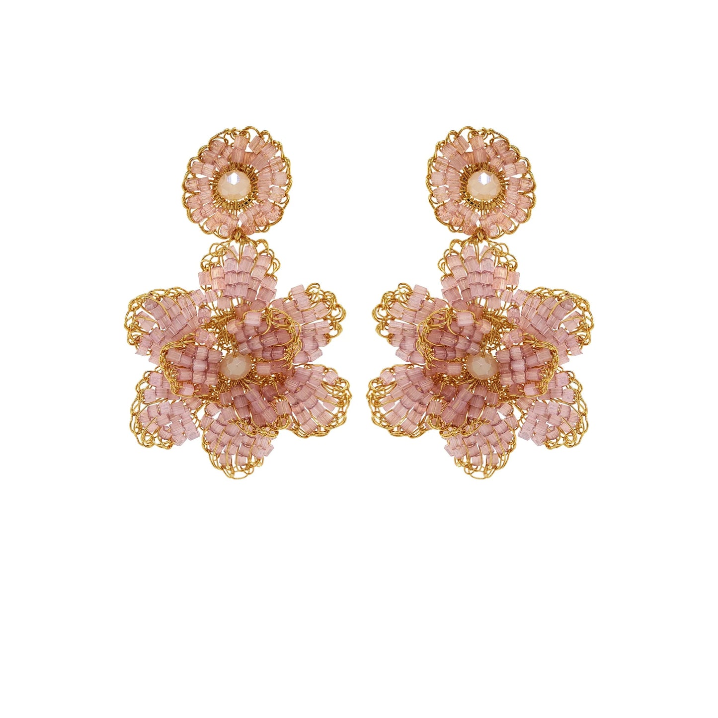 Lavish Mini Blossom Earrings - Blush