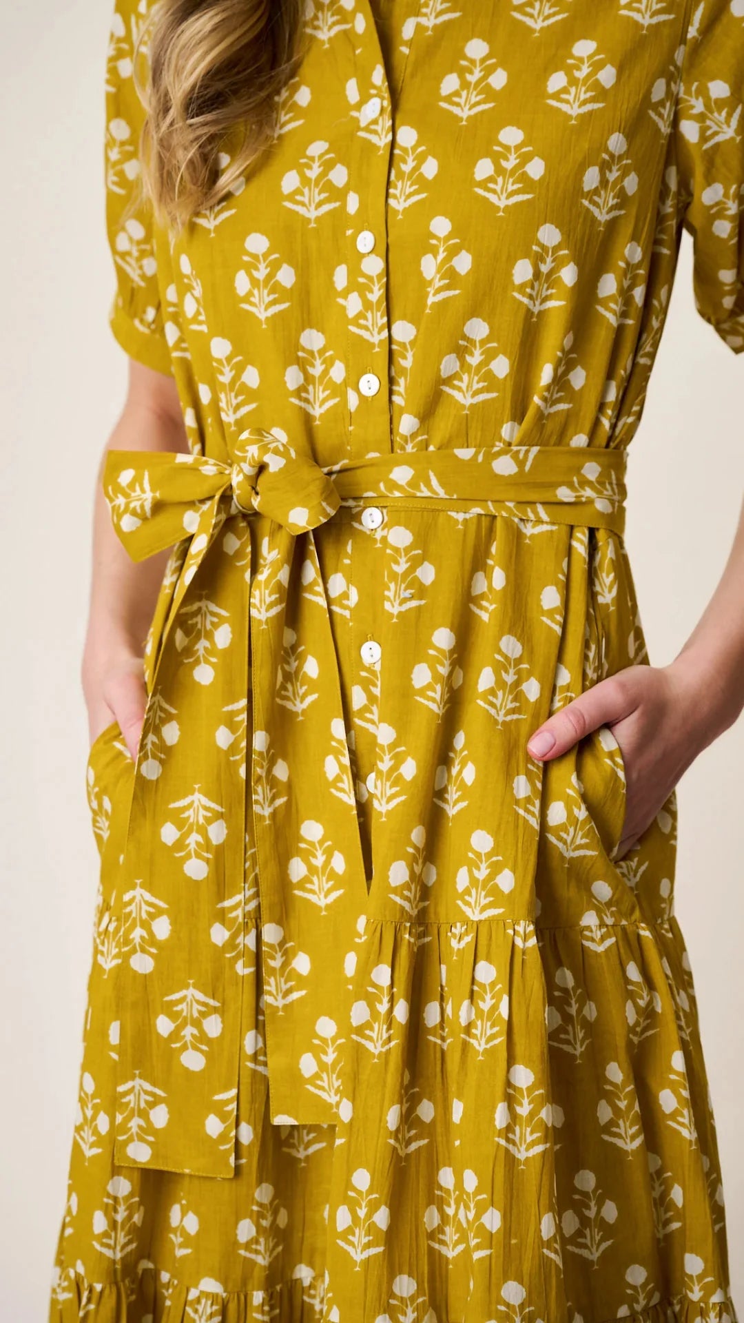 Marea Shirt Dress - Chartreuse Daffodil