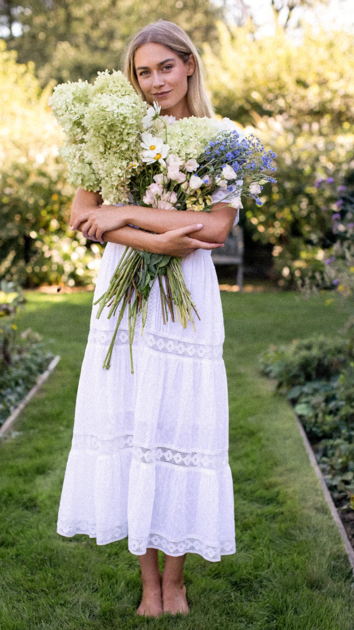 Marea Eve Dress - White Dobby