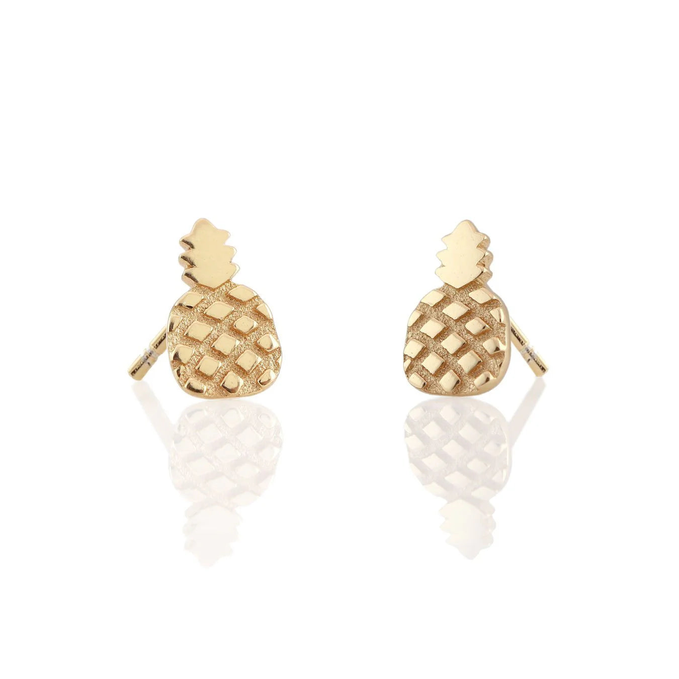 Kris Nations - Pineapple Stud Earrings - 18K Gold Vermeil