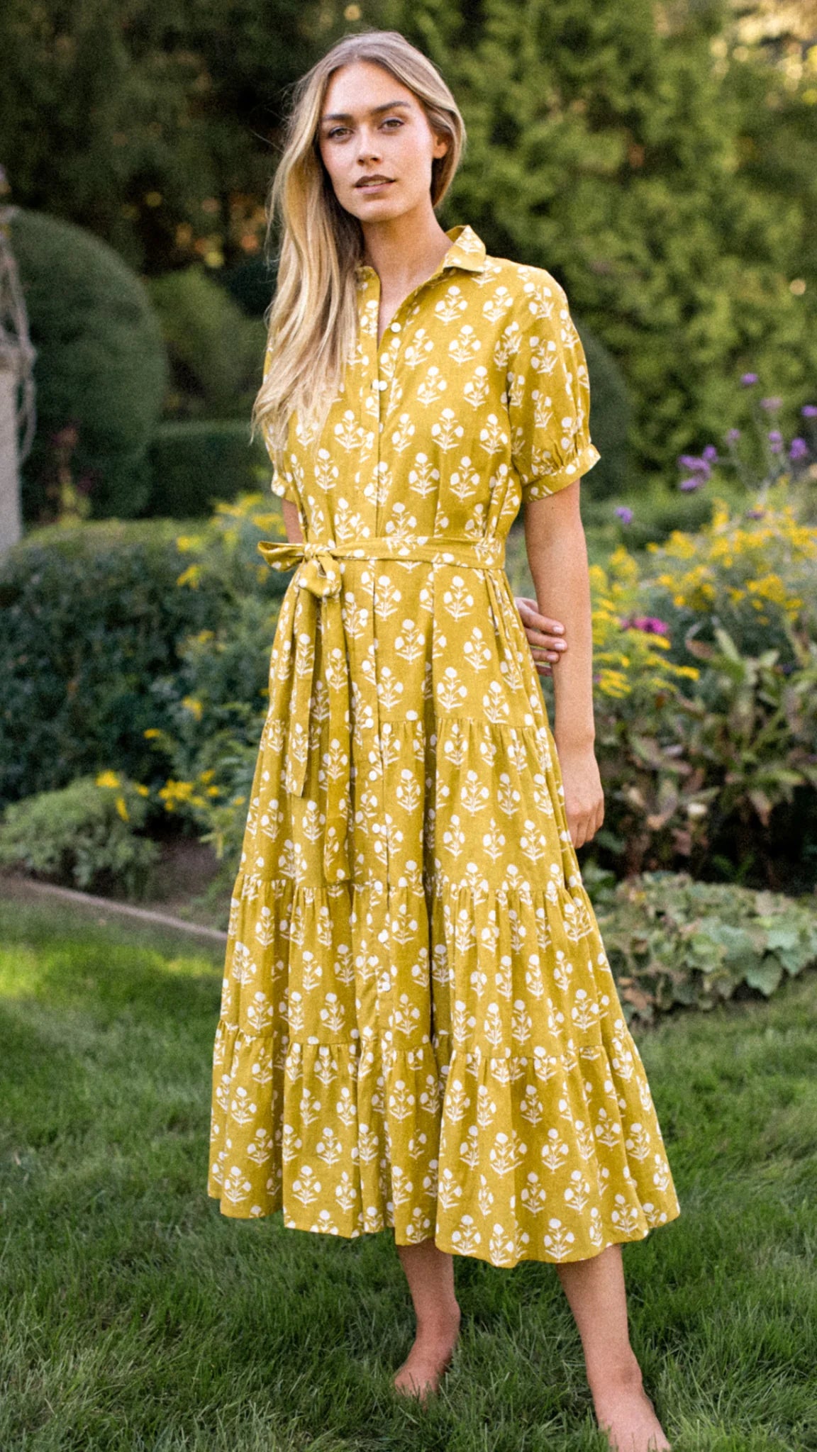 Marea Shirt Dress - Chartreuse Daffodil