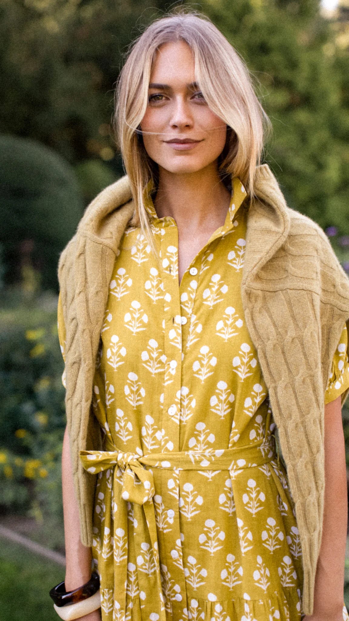 Marea Shirt Dress - Chartreuse Daffodil