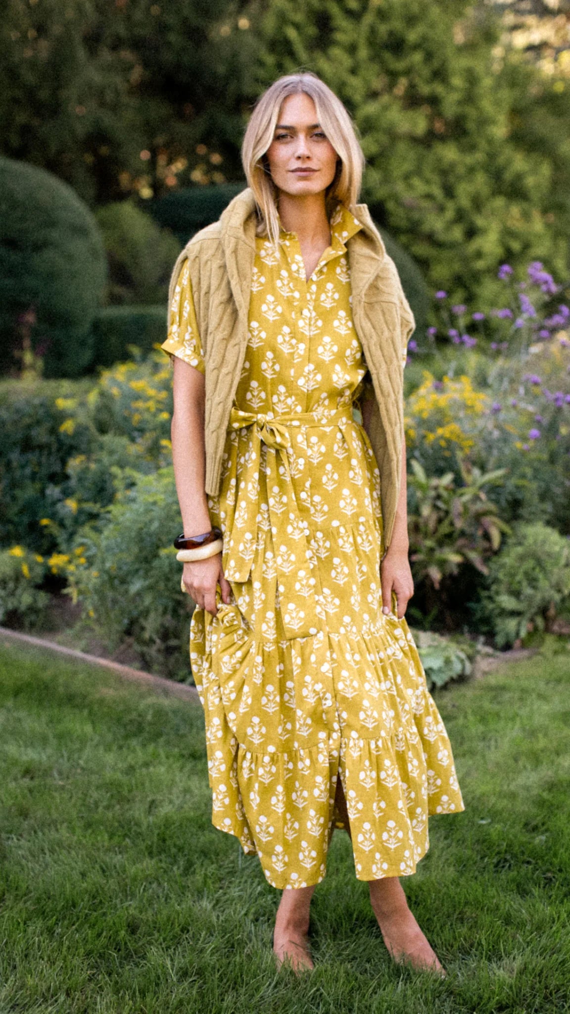 Marea Shirt Dress - Chartreuse Daffodil