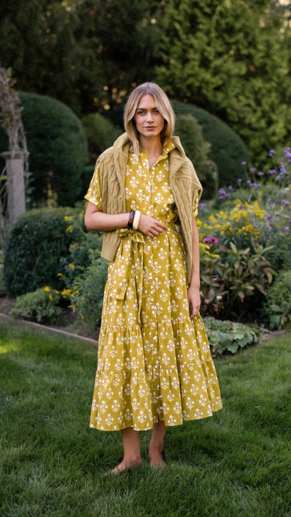 Marea Shirt Dress - Chartreuse Daffodil