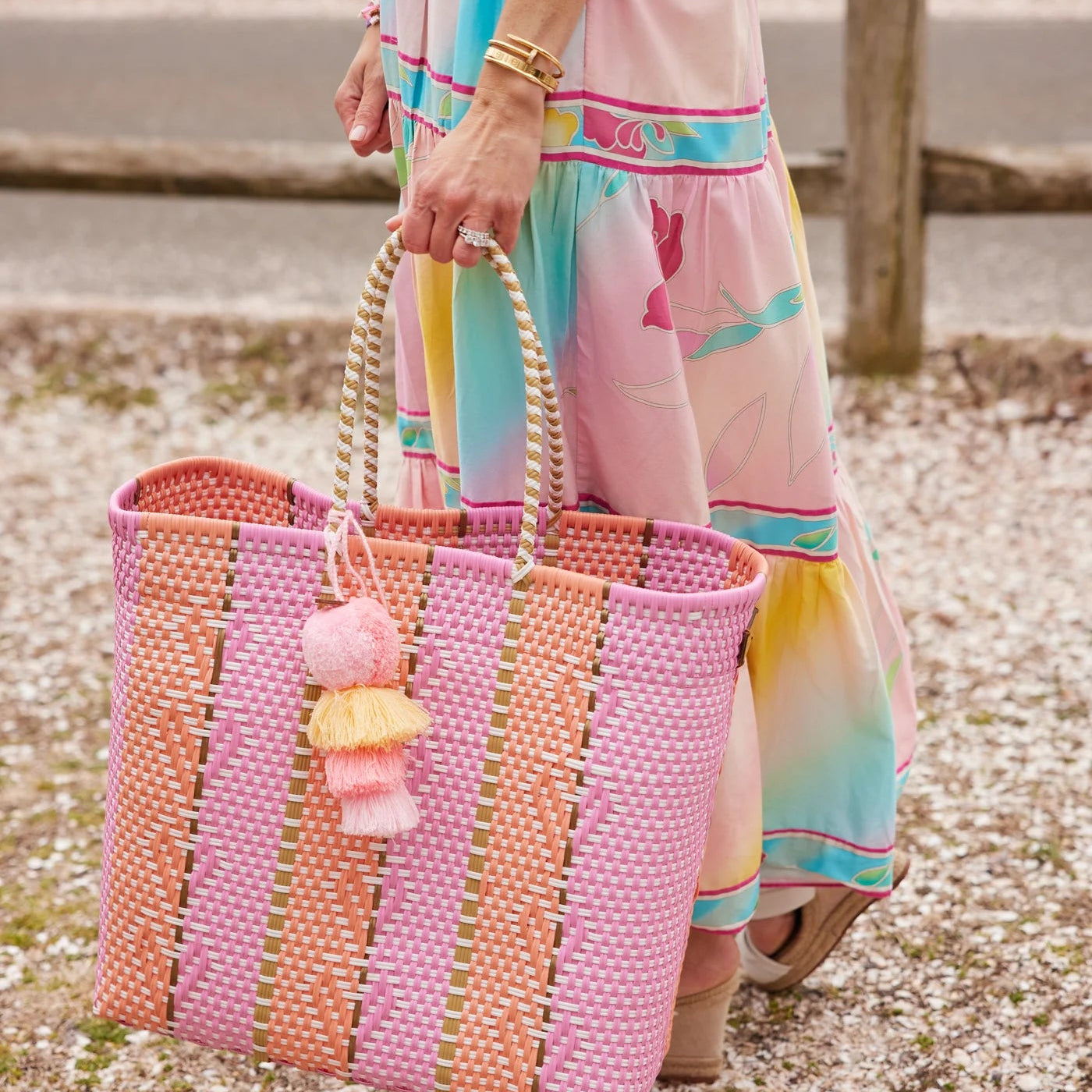 Squeeze De Citron Medium Tote - Heart Reflection Melon & Rose