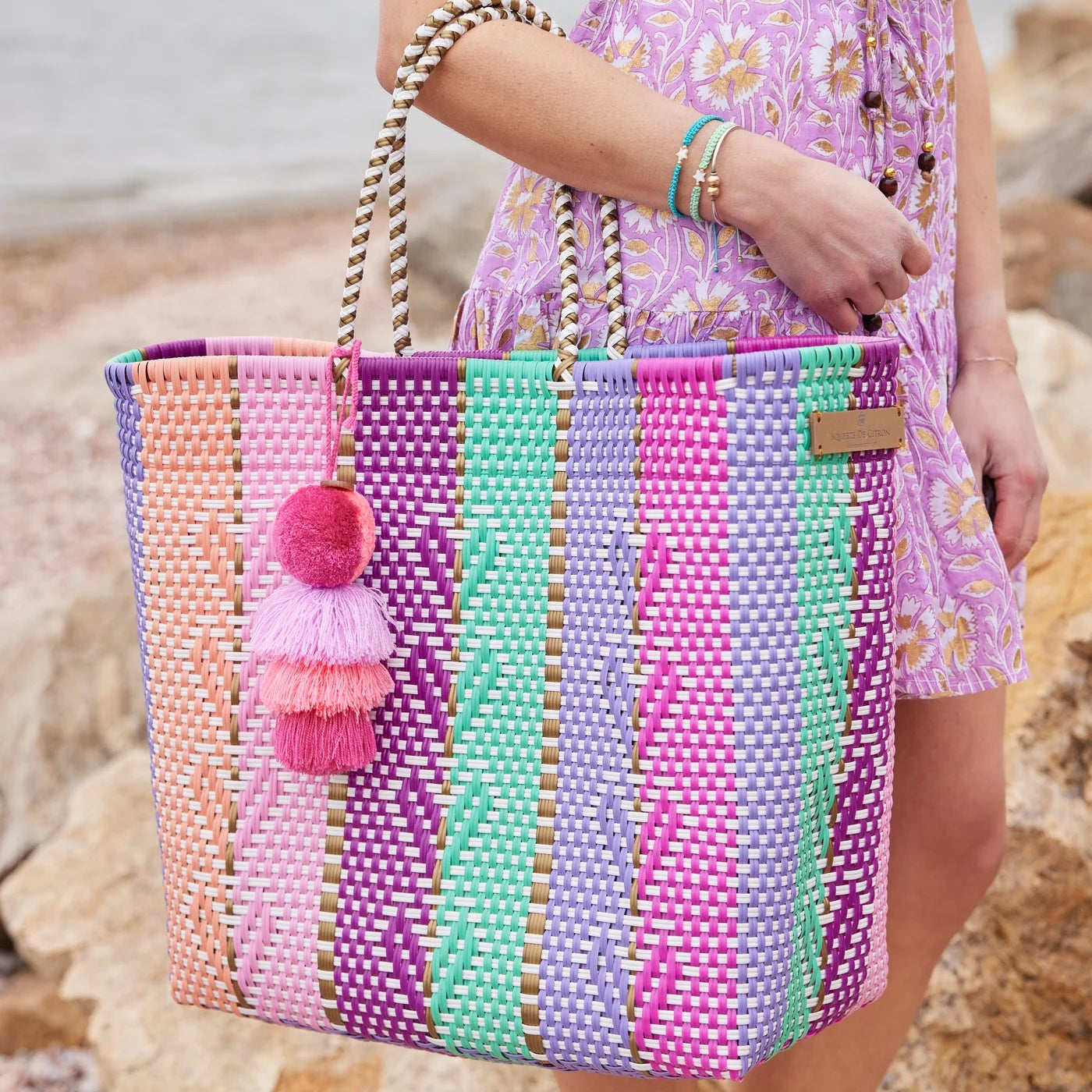 Squeeze De Citron Large Tote - Heart Reflection Multicolor